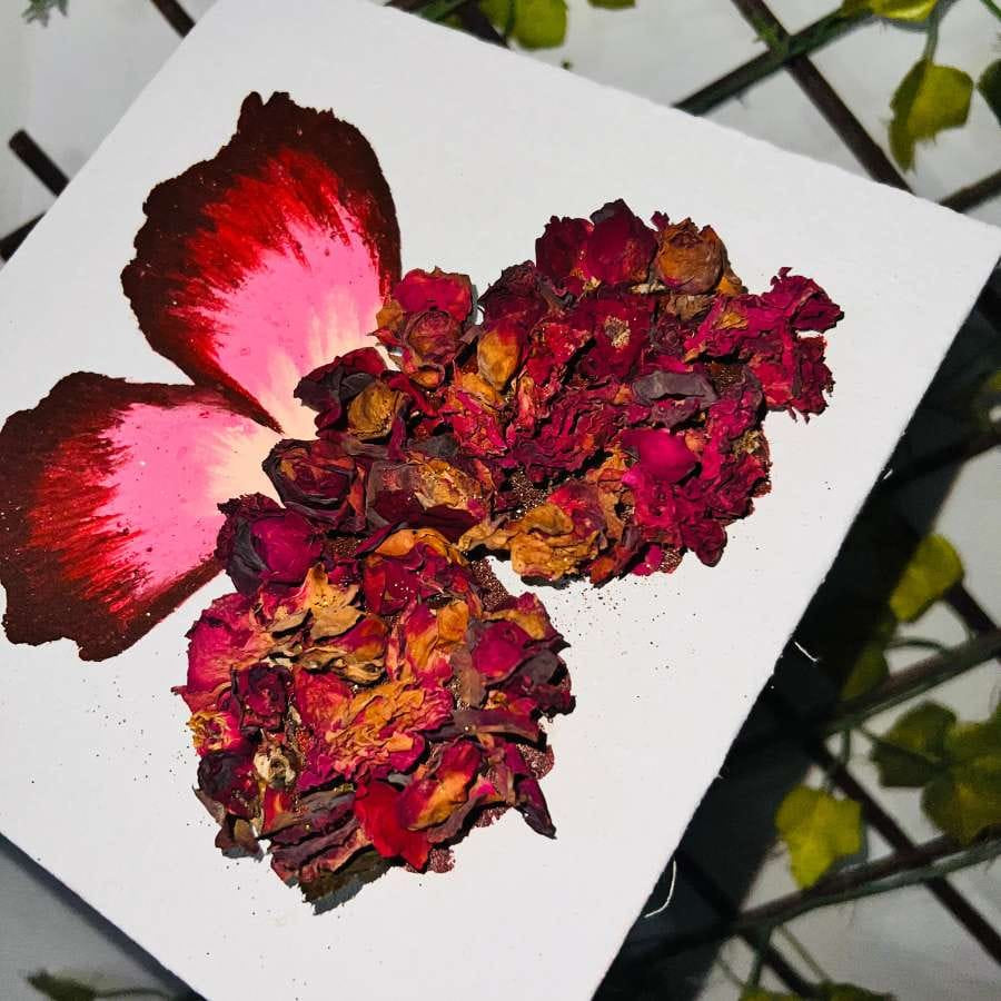 Crimson bloom - Original Textured Acrylic Canvas