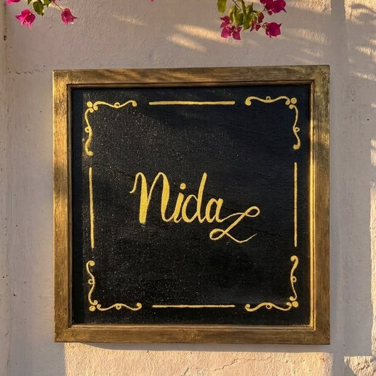 Black and Gold Name Painting