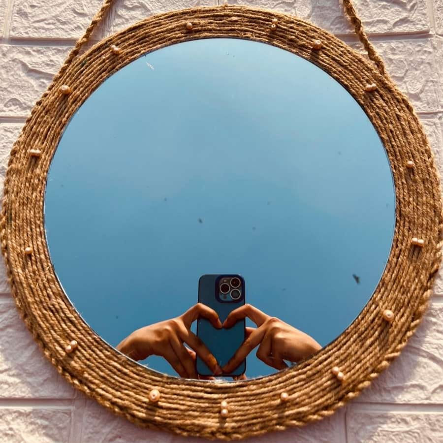 The Sunlit Jute Mirror – Handcrafted Rustic Charm