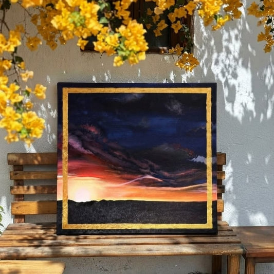 "Twilight Horizon" Hand-Painted Sunset Canvas