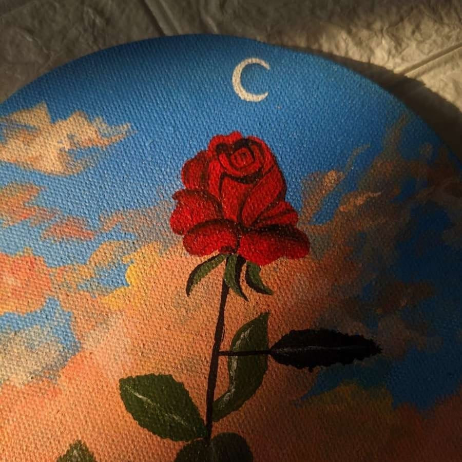 "Rose at Twilight" Mini painting