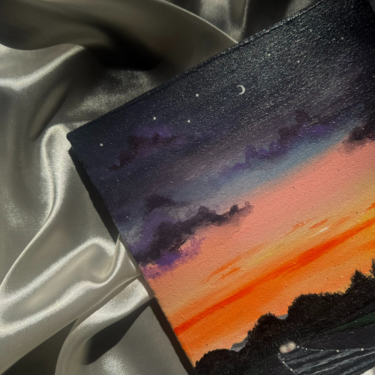 Chasing Horizons – Sunset Road Acrylic Painting